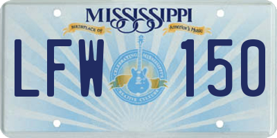MS license plate LFW150