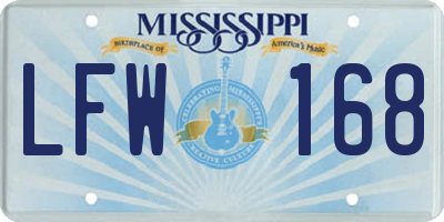 MS license plate LFW168