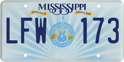 MS license plate LFW173
