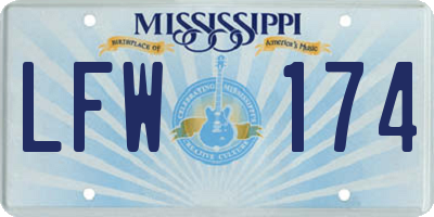 MS license plate LFW174