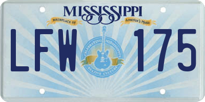 MS license plate LFW175