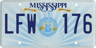MS license plate LFW176