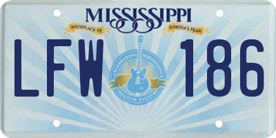 MS license plate LFW186