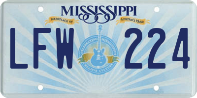 MS license plate LFW224