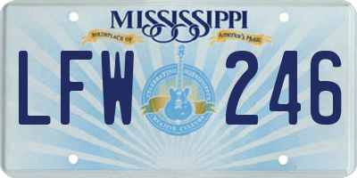 MS license plate LFW246
