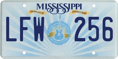 MS license plate LFW256