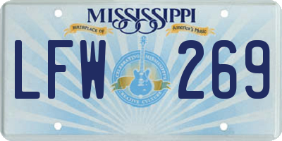 MS license plate LFW269