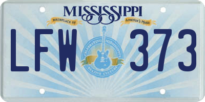 MS license plate LFW373