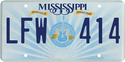 MS license plate LFW414