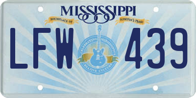 MS license plate LFW439
