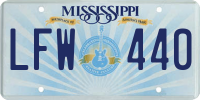 MS license plate LFW440
