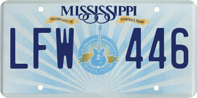 MS license plate LFW446