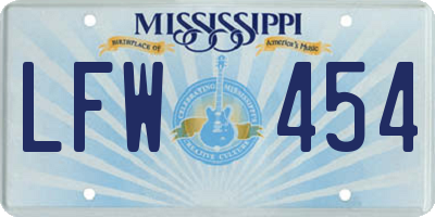 MS license plate LFW454