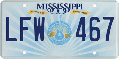MS license plate LFW467