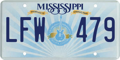 MS license plate LFW479
