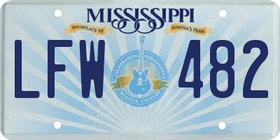 MS license plate LFW482