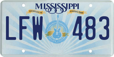 MS license plate LFW483