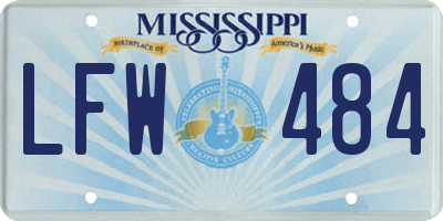 MS license plate LFW484