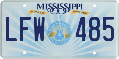 MS license plate LFW485