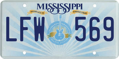 MS license plate LFW569