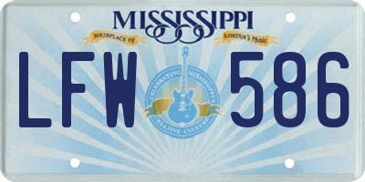 MS license plate LFW586