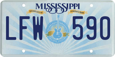MS license plate LFW590