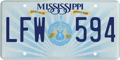 MS license plate LFW594