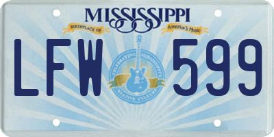 MS license plate LFW599