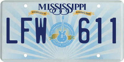 MS license plate LFW611