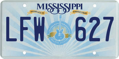 MS license plate LFW627