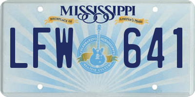 MS license plate LFW641
