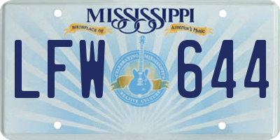 MS license plate LFW644