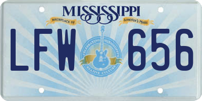 MS license plate LFW656