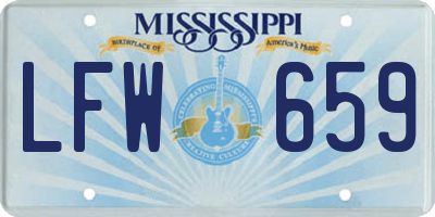 MS license plate LFW659