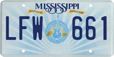 MS license plate LFW661