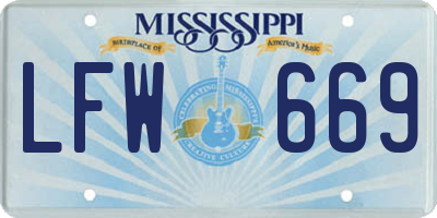 MS license plate LFW669