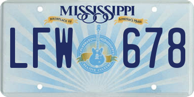 MS license plate LFW678