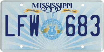 MS license plate LFW683