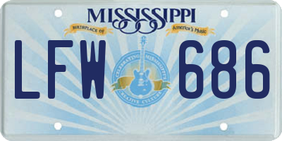 MS license plate LFW686
