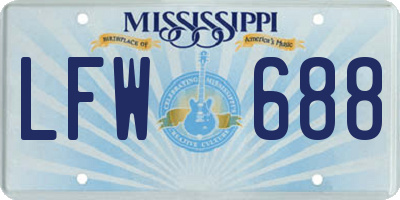 MS license plate LFW688