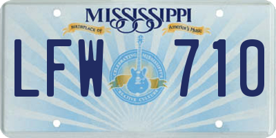MS license plate LFW710