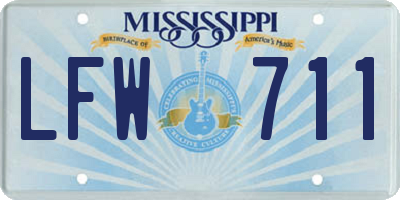 MS license plate LFW711