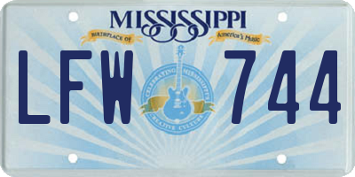 MS license plate LFW744