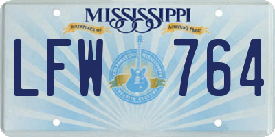 MS license plate LFW764