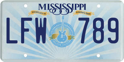 MS license plate LFW789