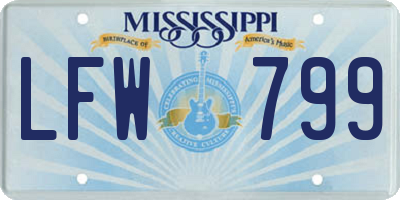 MS license plate LFW799