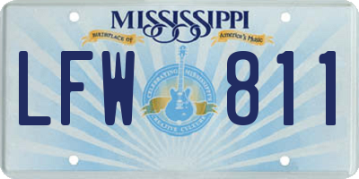 MS license plate LFW811
