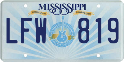 MS license plate LFW819