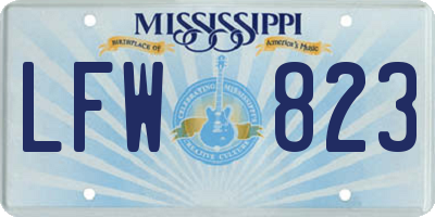 MS license plate LFW823