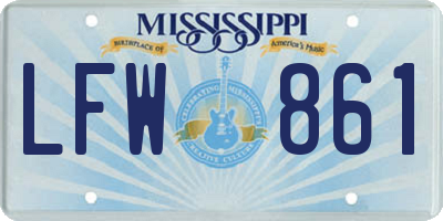 MS license plate LFW861